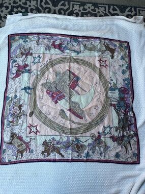 Collectible Vintage Western Motif Silk Scarf by Buckeye Blake